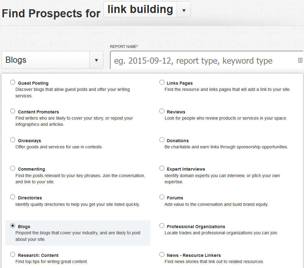 công cụ SEO-Link Prospector