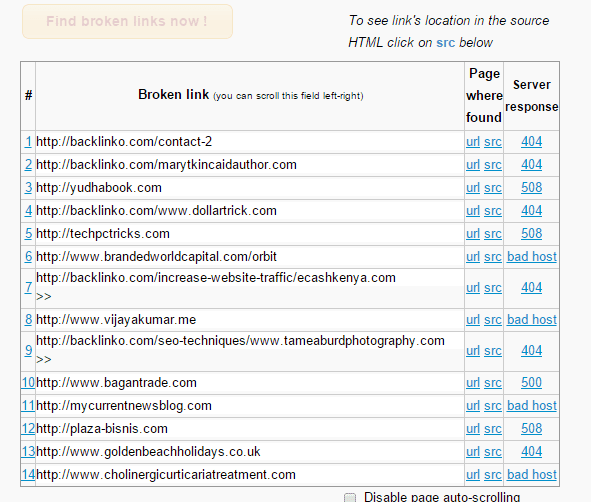 công cụ SEO-Free Broken Link Checker