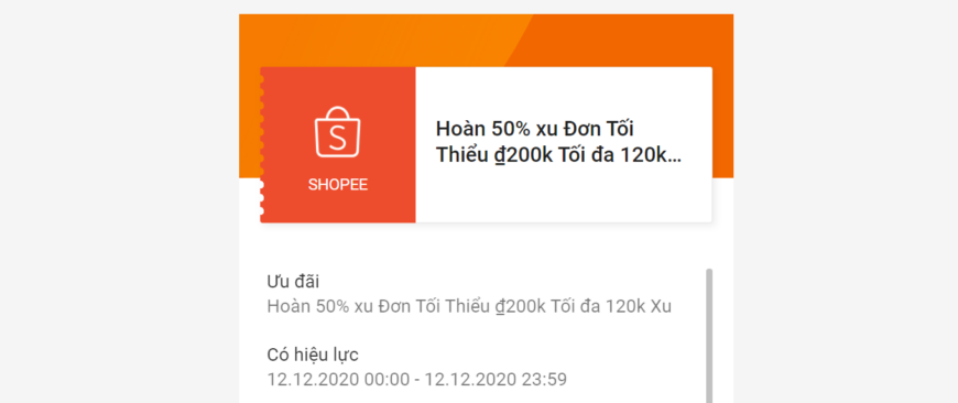 Voucher Shopee lưu được là của mình