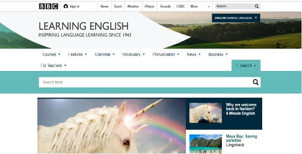 Phần mềm BBC Learning English rất phổ biến cho việc học tiếng Anh trên toàn thế giới