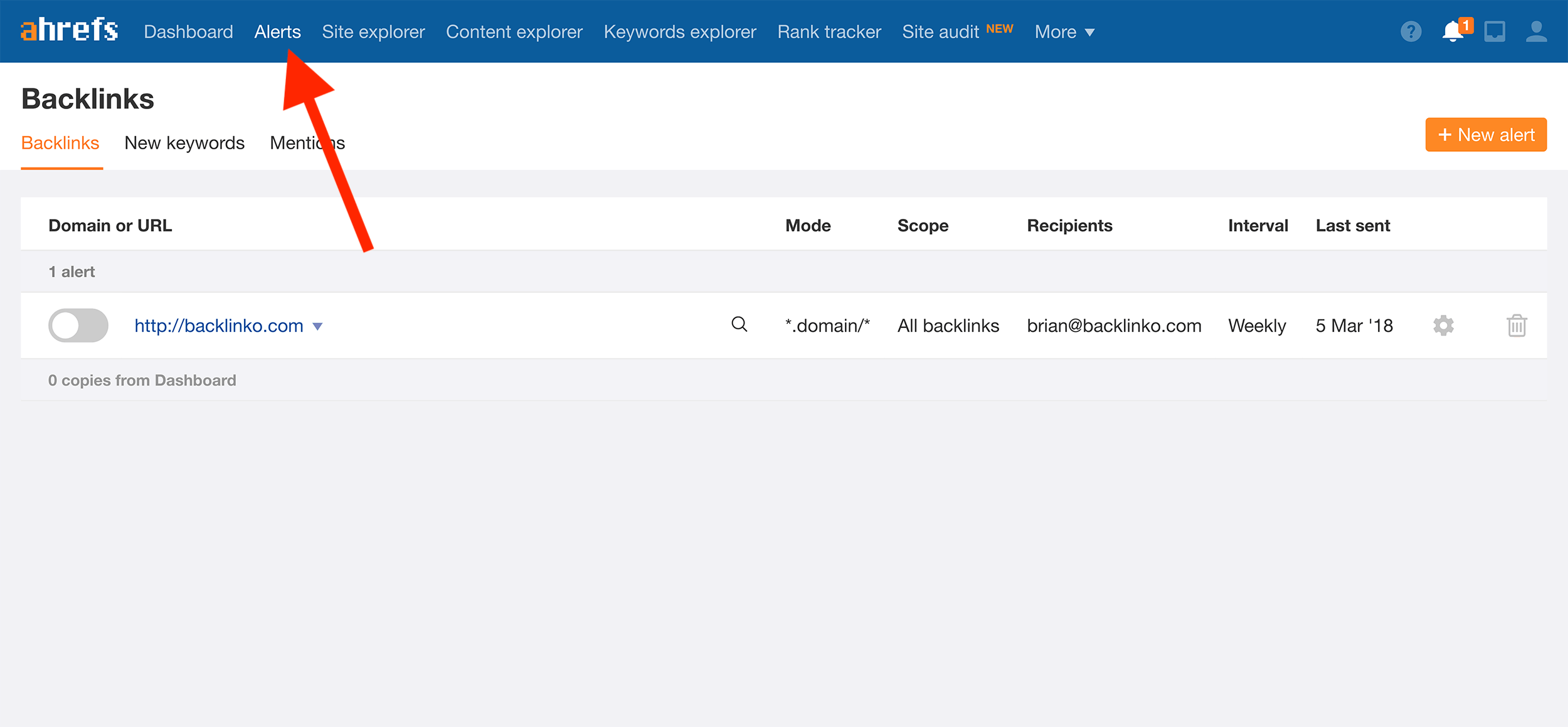 Ahrefs – Alerts