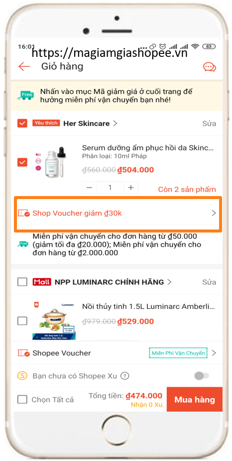 Hướng dẫn áp dụng 3 mã giảm giá Shopee