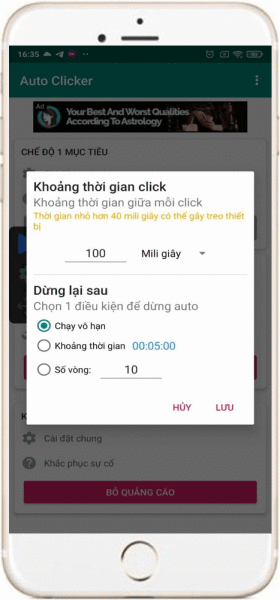 Hướng dẫn thiết lập auto click 1 điểm trên điện thoại