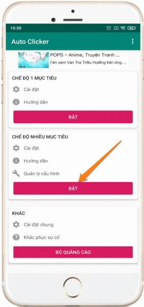 Hướng dẫn thiết lập auto click nhiều mục tiêu trên điện thoại