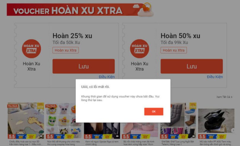 Dùng auto click săn mã banner Shopee