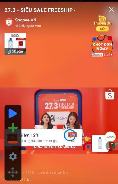 Cài đặt Auto Click để lưu mã live Shopee