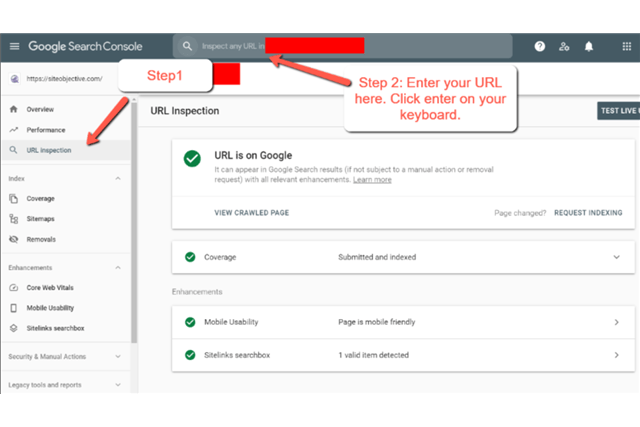 Cách dùng Google Search Console kiểm tra URL