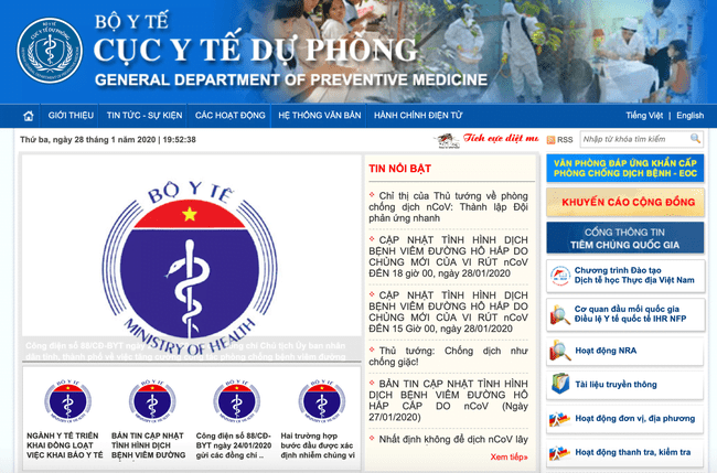 Web sức khỏe - Covid-19