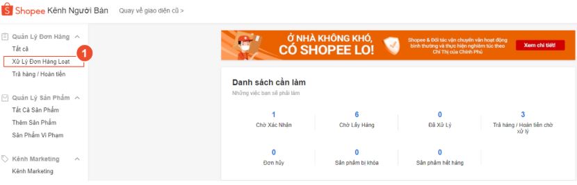 cách xử lý đơn hàng trên shopee