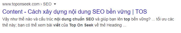 Thẻ mô tả meta description "Xây dựng nội dung Seo"