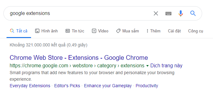 Tìm SEOquae trên Chrome store