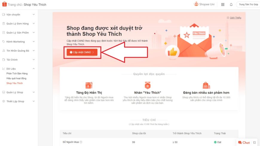 shop yêu thích trên shopee là gì