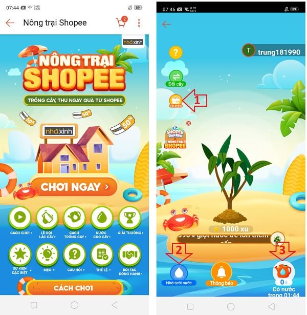 Chơi Game nông trại Shopee