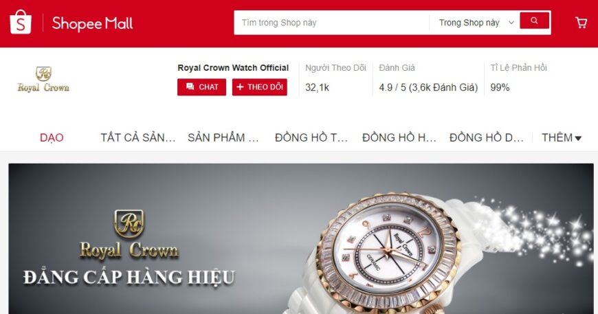 shop bán đồng hồ uy tín trên Shopee