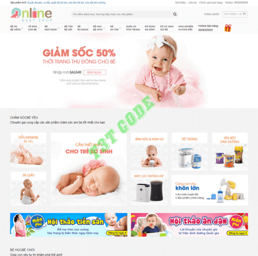 Theme web wordpress flatsome bán đồ trẻ em mẹ và be 01