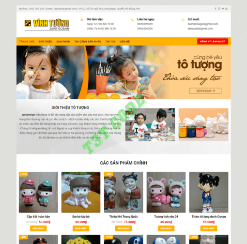 Theme web wordpress flatsome bán tượng thạch cao 01