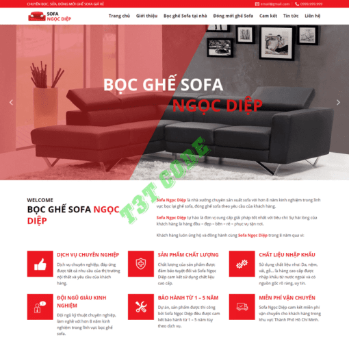 Theme web wordpress flatsome bán bọc ghế sofa