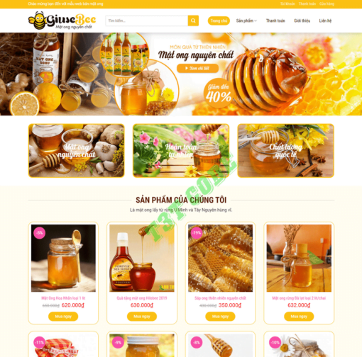 Theme web wordpress flatsome bán mật ong