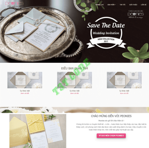 Theme web wordpress flatsome bán thiết kế thiếp cưới