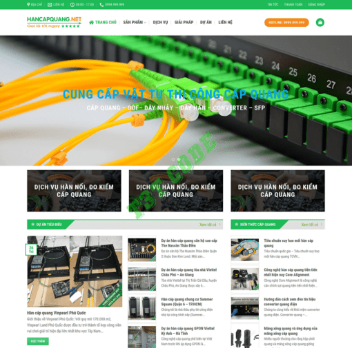 Theme web wordpress flatsome công ty dịch vụ hàn cáp quang
