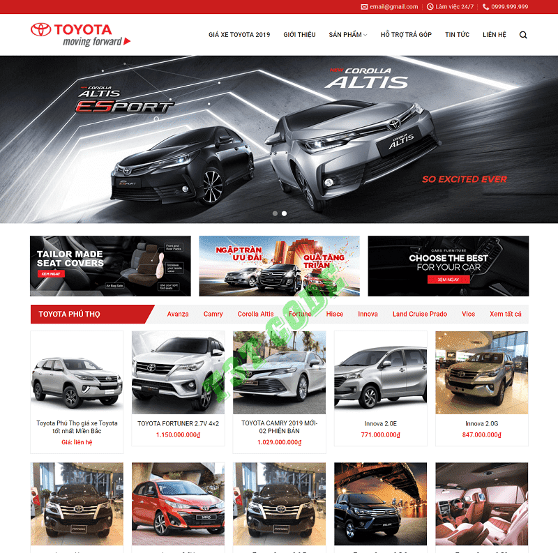 Theme web wordpress flatsome đại lý bán xe toyota 01 Theme web wordpress flatsome đại lý bán xe toyota 01
