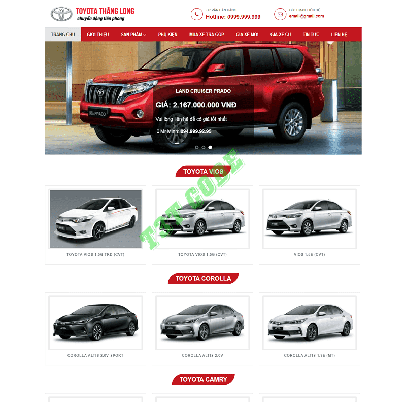 Theme web wordpress flatsome đại lý bán xe toyota 03 Theme web wordpress flatsome đại lý bán xe toyota 03