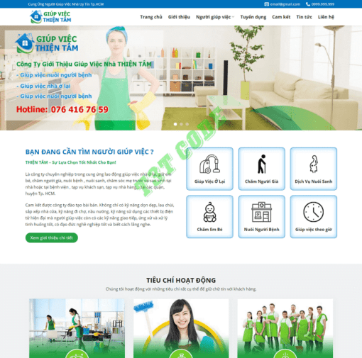 Theme web wordpress flatsome dịch vụ giúp việc nhà