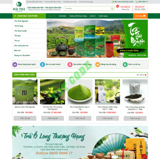 Theme web wordpress flatsome landing page bán trà xanh