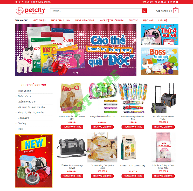 Theme web wordpress flatsome shop bán thực phẩm thú cưng Theme web wordpress flatsome shop bán thực phẩm thú cưng
