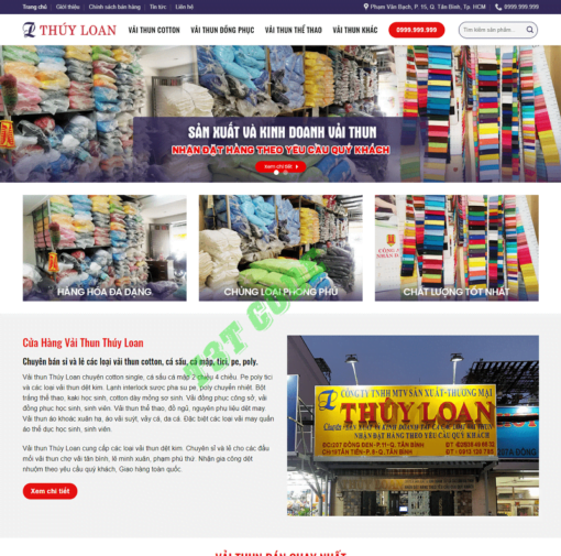 Theme web wordpress flatsome shop bán vải quần áo