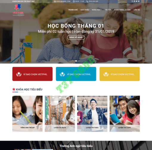 Theme web wordpress flatsome trung tâm khoá học edu 07